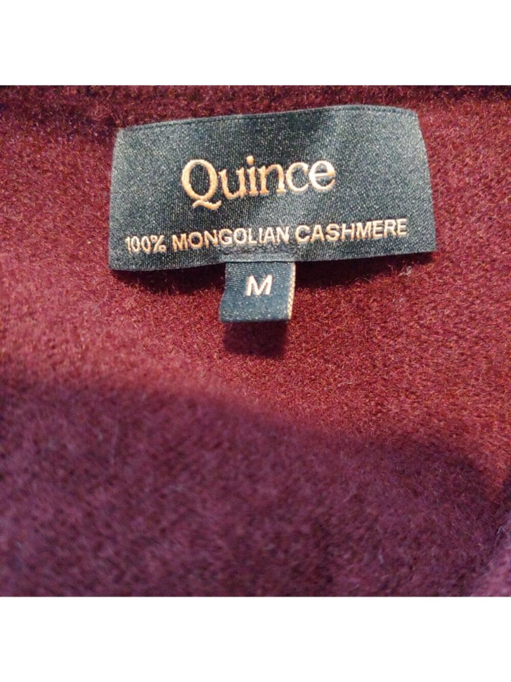 Quince 100% Mongolian Cashmere Sweater Rich Burgundy Quiet Luxury M - Picture 7 of 7